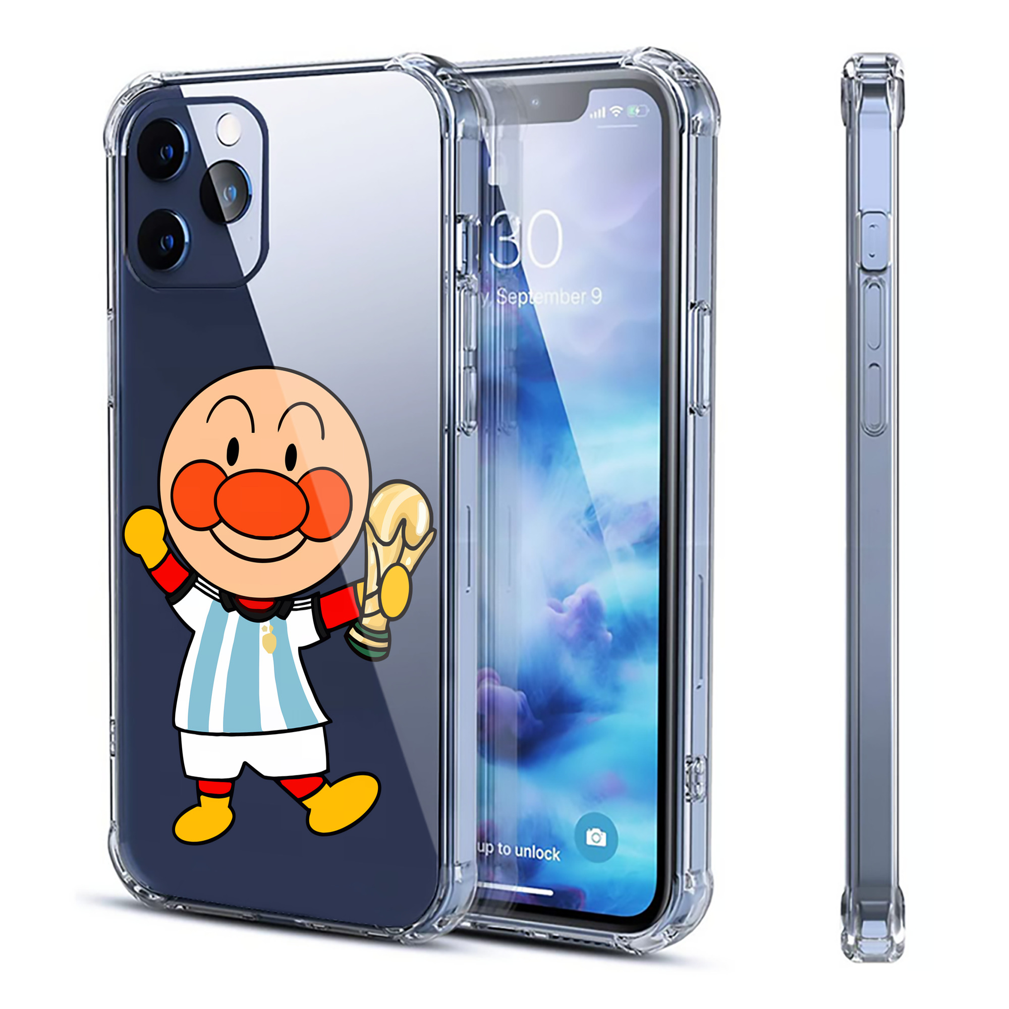 （画像用） アンパンマン Anpanman 【iPhone 12シリーズ対応】透明スマホケース（クリアソフトケース）